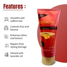 Totaal Beauty -Keratin Plus Intense Brazilian Luxurious Hair Treatment 200 grams with Biotin