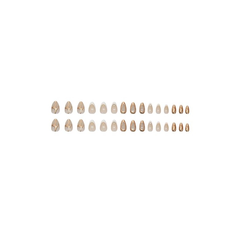 Juego de 24 uñas postizas cortas en forma de almendra
