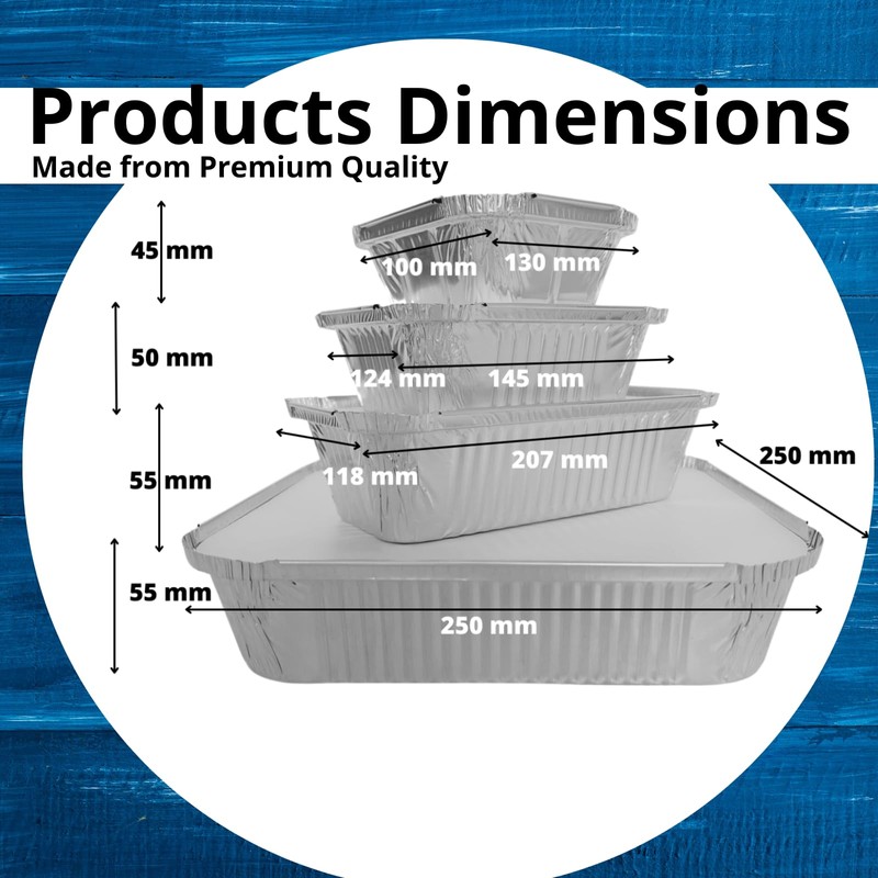 NUNOCHO Aluminium Foil Trays With Lids. Containers Pack 20 Set