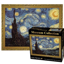 TINYOUTH 1000 Pieces Puzzle for Adults, 《Starry Night》Museum Collection Jigsaw, 70x50CM 2mm Thickness Famous Oil Painting Puzzle, Stress Reliever Staycation Kill time for Adults Kids 14+