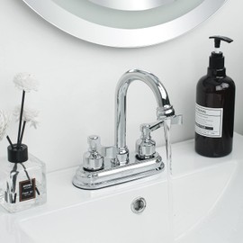 Mezcladora para Lavabo de Baño, Llaves para Lavabo Baño, Grifo para Baño Flexible, 2 Manijas para Grifo de Lavabo, Llave Mezcladora para Baño, Grifo Lavabo,Grifo Mezclador, Cromado Pulido,SP-40070