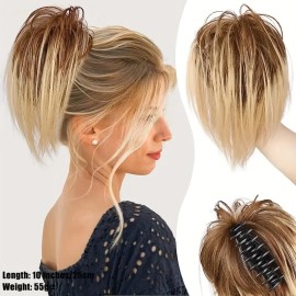 Easy Wear Messy Bun Hair Piece Natural Wavy Claw Clip in Hair Buns Women Chignon Synthetic Hair Bun Extensions Effortless Stylescolor: #12H/24