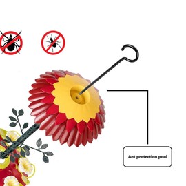 Bird Feeder Rain Guard Cover Dome Skaithee 8" Bird Feeder Baffle for Outside Hummingbird Shade Umbrella with Ant Guard Shepherd Hook, Red Color Attracts Birds & Anti Sun/Rain/Snow (2 Pcs)