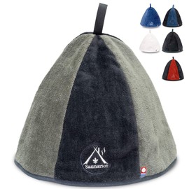 Saunarior Sauna Hat, Imabari Towel, Men's, Women's, Large, Deep, Popular, Sauna Hat, multicolor (black / gray)