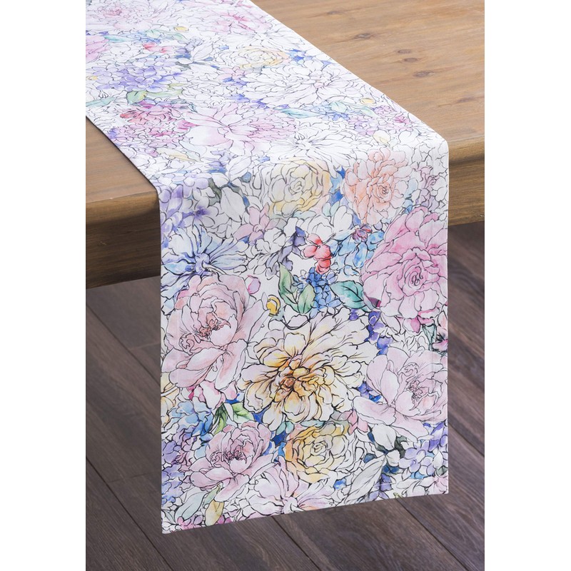 Maison d' Hermine Spring/Summer Table Runner, 100% Cotton, Decorative, Washable