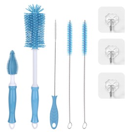 Silicone Cleaning Brush Kit – Household Cleaning Brushes for Bottles and Crevices – Food-Grade Silicone: Dishwasher Safe