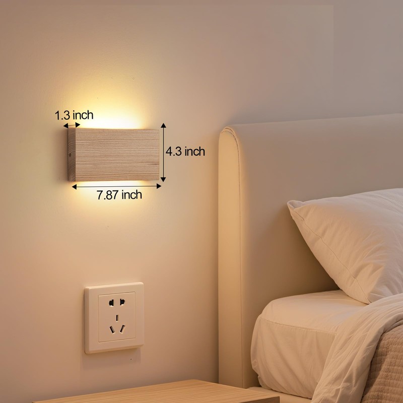 Wood Wall Sconce Indoor Wall Lights Hardwired 1 Pack Up