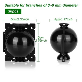 EATHEATY 30 Pcs Air Layering Pods - Reusable Plant Root Growing Box - High Pressure Propagation Ball Grafting Device - Botany Root Controller for Various Plants Asexual Reproduction, Black