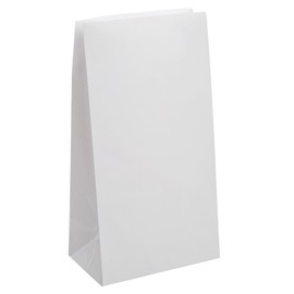 White Paper Party Bags, Pack of 12 - Best for Any Occasion, Eco-Friendly and Stylish Alternative to Plastic, Perfect for Gifts and Treats