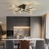 Qgiytp Modern 8-Light Semi Flush Mount Ceiling Light Fixture Black