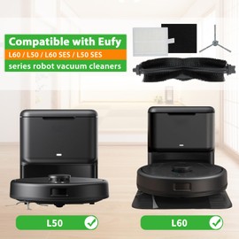 20PCS Replacement Parts for Eufy L60 & L50 Series Robot Vacuums – Accessory Kit: 2 Roller Brushes, 8 HEPA and Foam Filters, 8 Side Brushes, 1 Screwdriver, 1 Cleaning Tool