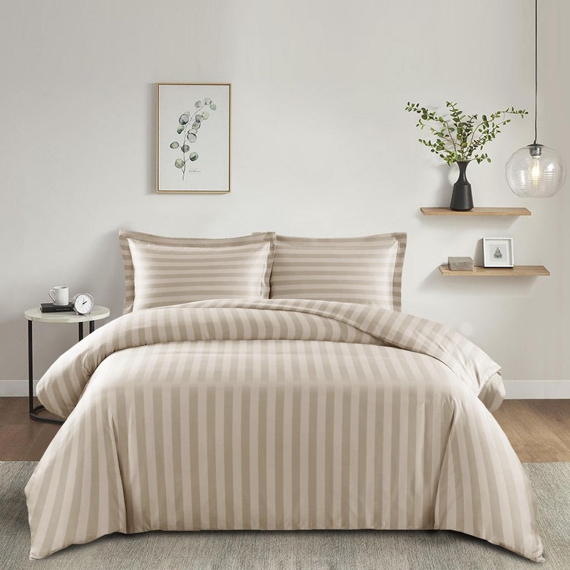 Imperial Rooms Single Duvet Cover Set Reversible Stripes Satin Bedding