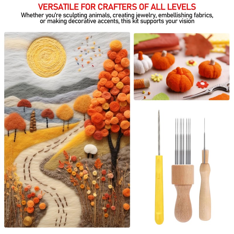 YRMJ 53 Pack Felting Tool Set, 3 Sizes of Felting