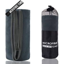 Microfiber Beach Towel, 71"x32" Oversized Lightweight Thin Quick Dry Super Absorbent Towel, Sand Free Beach Towels for Swimming Gym Camping Cruise Vacation Gifts Towels for Adults Women Men-Dark Gray