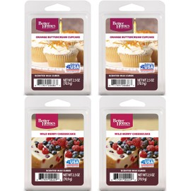 Better Homes and Gardens Multi Pack Scented Wax - Orange Buttercream Cupcake(2) Wild Berry Cheesecake(2)