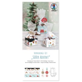 URSUS Ludwig Baehr 51290000F Set di Confezioni Dolce Avvento, 6 scatole Regalo in Vari Design, incl. Sacchetto in cellophane ed Etichetta, Biscotti, Stollen Natalizi, Cartone, Multicolore, 51290000F
