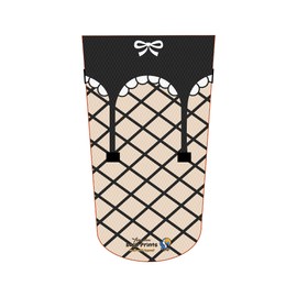 Heal with Appeal Amputee stump sock, Fishnet stocking w garter 001 v1, 3Ply stump sock