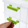 JUXYES 2-Tiers Stack Carry Storage Box With Handle, Transparent Stackable