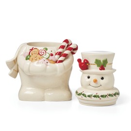 Lenox 896362 Happy Holly Days Snowman Cookie Jar, Christmas & Holiday Decor