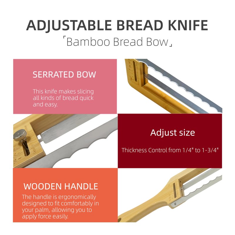 jiooyy Adjustable Bread Knife for Homemade Bread - Sourdough Bread