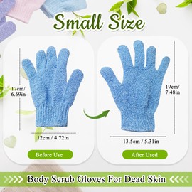 3 Paar Peelinghandschuh, Exfoliating Gloves Peeling-Duschhandschuhe Doppelseitig Körperhandschuh, Peeling Handschuhe Körper Entferner Abgestorbene Haut Badehandschuhe für Dusche Spa Massage - 17x12 CM