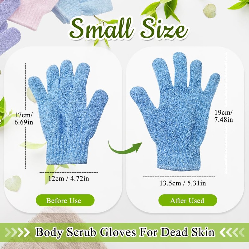 3 Paar Peelinghandschuh, Exfoliating Gloves Peeling-Duschhandschuhe Doppelseitig Körperhandschuh, Peeling Handschuhe