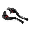 MZS Black Motorcycle Brake Clutch Levers Adjustable Short Compatible with