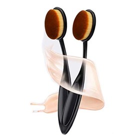 2 brochas de maquillaje para mezclar líquidos, crema o polvo impecable, 2 unidades
