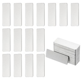 PATIKIL Metall-Stempelrohlinge, 5 x 1,8 cm, rechteckige Stanzschilder, Rohlinge, Platte, Edelstahl, Einzelloch, DIY-Namensschilder für Lasergravur, Stempeln, ID-Tags, Silber, 50 Stück