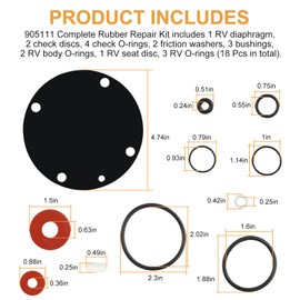seork 905111 Complete Rubber Repair Kit Compatible with Febco Backflow Model 825Y 825YA Backflow Preventor 3/4"-1-1/4" Backflow Repair Kit