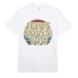 Jesus Loves You Retro Vintage Style Graphic Men Womens Comfort Colors Adult Heavyweight T-Shirt