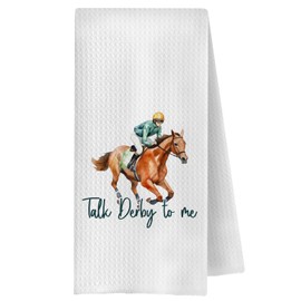 ChenCraty Horse Racing Gifts Kitchen Towels, Horse Lover Equestrian Gifts Dish Tea Towels for Kitchen Decor, Gift for Equestrians Decorative Hand Towels for Bathroom, 16x24 Inches