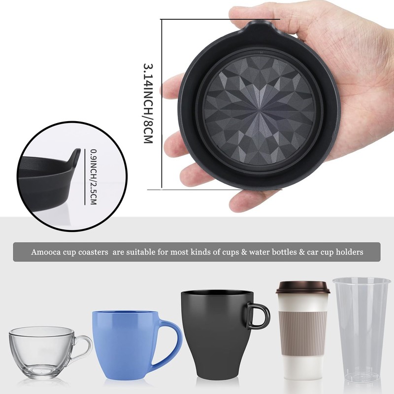 Amooca Car Cup Coaster Universal Automotive Waterproof Non-Slip Cup Holders