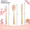 120pcs Pink and Gold Plastic Silverware Disposable Utensils Set
