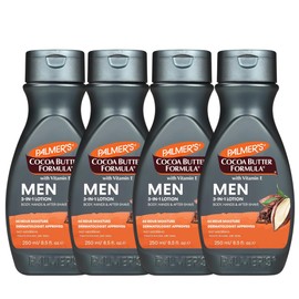 Palmer's Palmer's Cocoa Butter Formula Men 3-in-1 Lotion with Vitamin E, 250ml, Set of 4 – Hydrates Body, Face, and Hands for 24-Hour Moisture