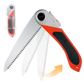 Hand Folding Pruning Saw 7.4 Inch Wood Tree Pull Razor Teeth Saw for Bone Wood Camping Backpacking Trimming Bushcraft Hunting, SK-5 Steel Blade with Non-Slip Rugged Handle.