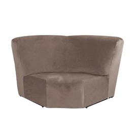 MIFXIN Corner Sofa Cover 1 Piece Velvet Stretch Corner Couch Cover for Sectional Recliner Sofa Slipcover Reclining L Shape Sofa Couch Additional Seat (Tan)