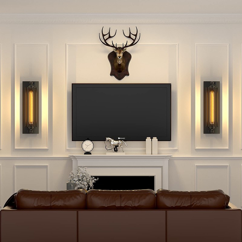 Licperron Sconces Wall Lighting, Industrial Black Wall Sconces Antique Wall
