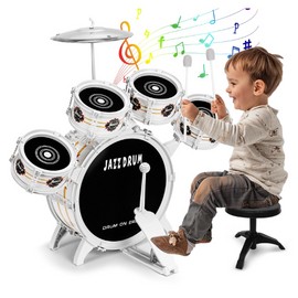 Drum Set for Toddlers 1-3 3-5 - Musical Toy Drums Set for Kids - 5 Drums Musical Instruments Toys for 3 4 5 Year Old Brithday Ages 3-5