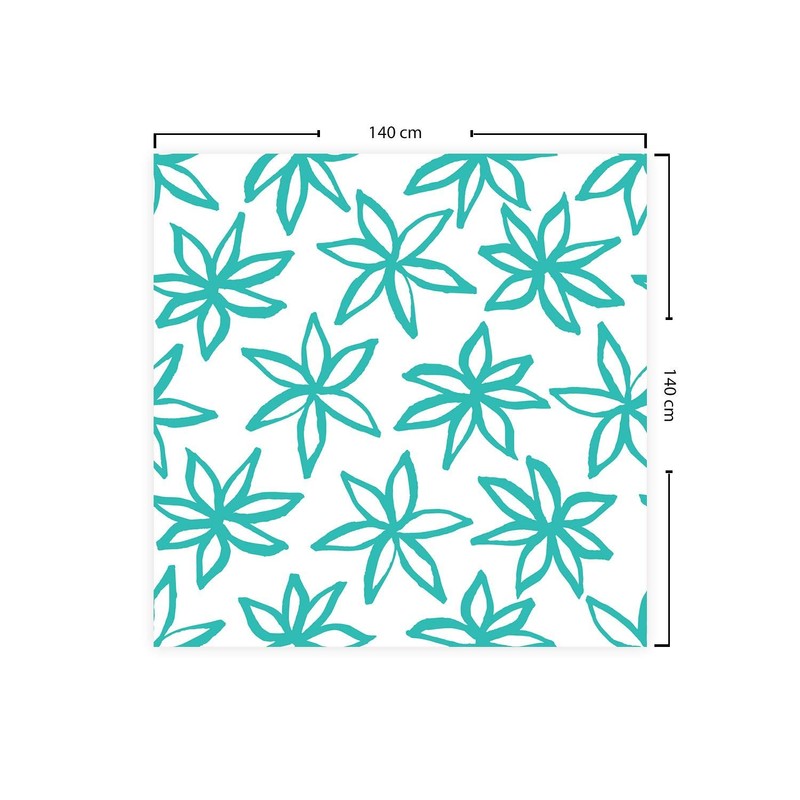 Bonamaison Kitchen Decoration Tablecloth Turquoise White 140 x 140 cm