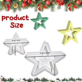 MEXRUMI Moldes De Silicona, 2 Moldes De Resina De Estrella Hueca Para Bricolaje, Moldes De Silicona De Estrella Hueca, Modelo De Vela De Silicona