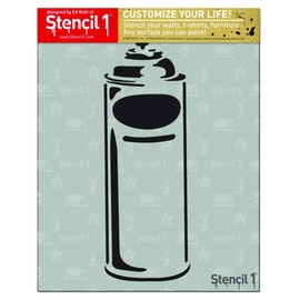 Stencil1 Spray Can Stencil 8.5" x 11" - Durable Quality Reusable Stencils for Drawing Painting - Spray Paint Stencil Urban Graffiti Decorating Items and Decor on Walls Fabric & Furniture Art Craft