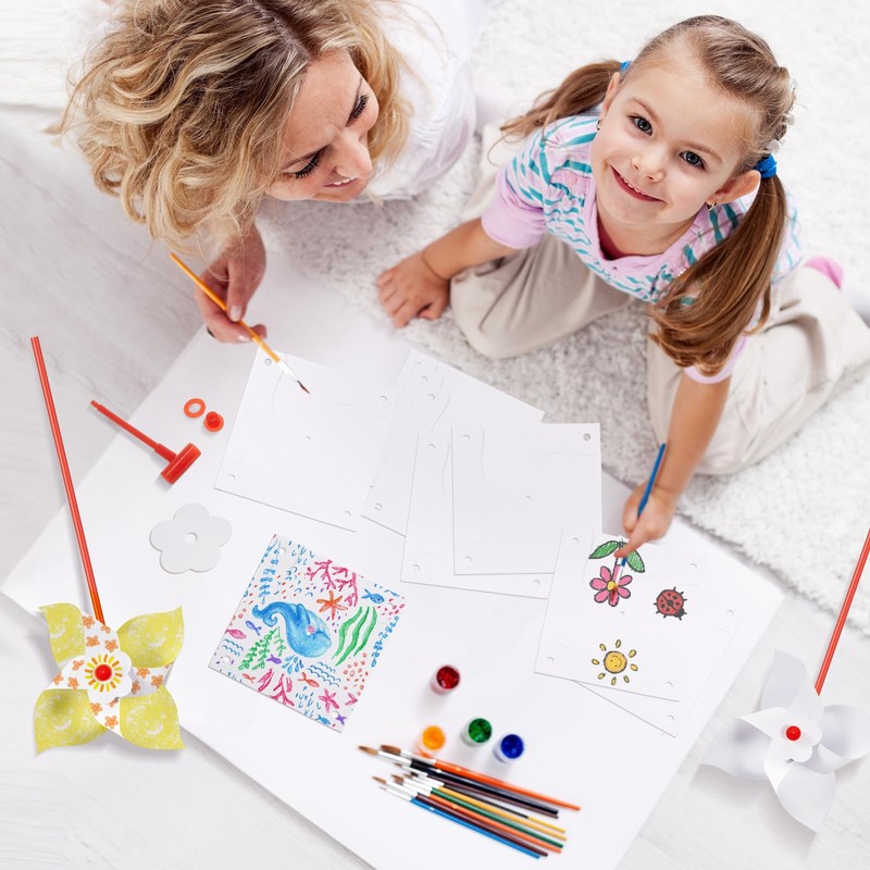 1200 Pcs DIY Pinwheel Craft Kit for Kids Party Favor,