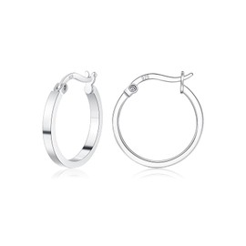 Hoop Earrings for Women Sterling Silver, Silver Hoop Earrings for Girls, 925 Silver Small Hoop Earrings Hypoallergenic Sleeper Earrings Birthday Gifts for Women Men 13mm