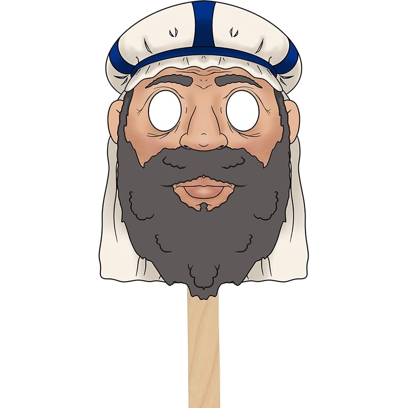 Passover Character Masks, Laminated Pesach Stick Puppets for Seder