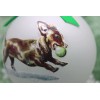 D242 Hand-made Christmas Ornament dog - Dachshund - brown running