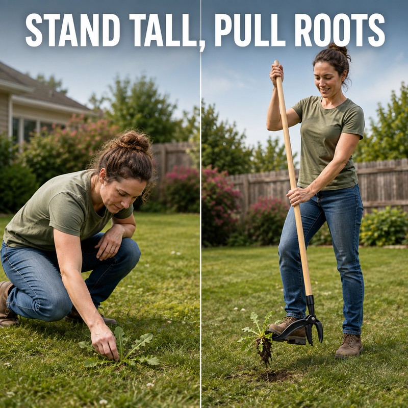 Stand Up Weed Puller Tool for Garden Root Removal -