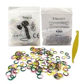 SNAWOP Orthodontic Elastic Rubber Band 5/16" Neon 200PCS Heavy 4.5 Ounce Intraoral Teeth Brace Bands with Placer Hook