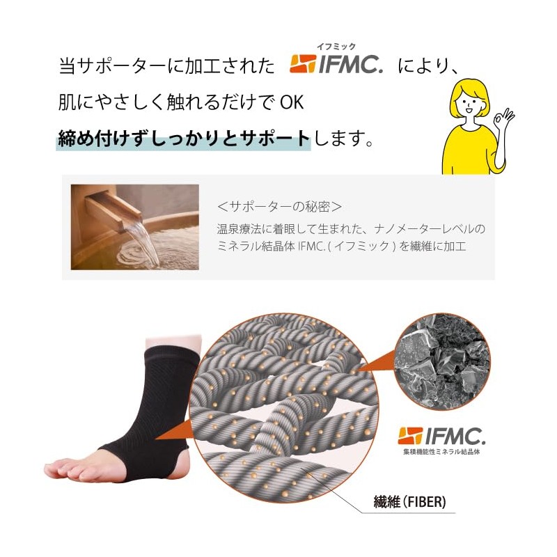 IFMIC Ankle Support, Non-Constricting Supporter, Promotes Blood Circulation, Unisex, 1