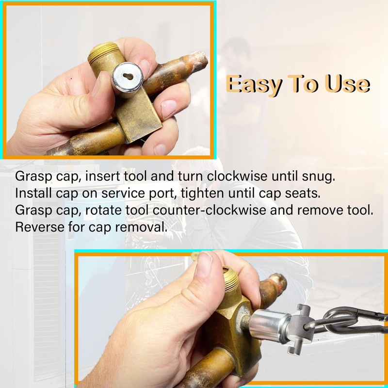 HVAC Tools, Locking Cap Key for 410A and R22 Refrigerants,